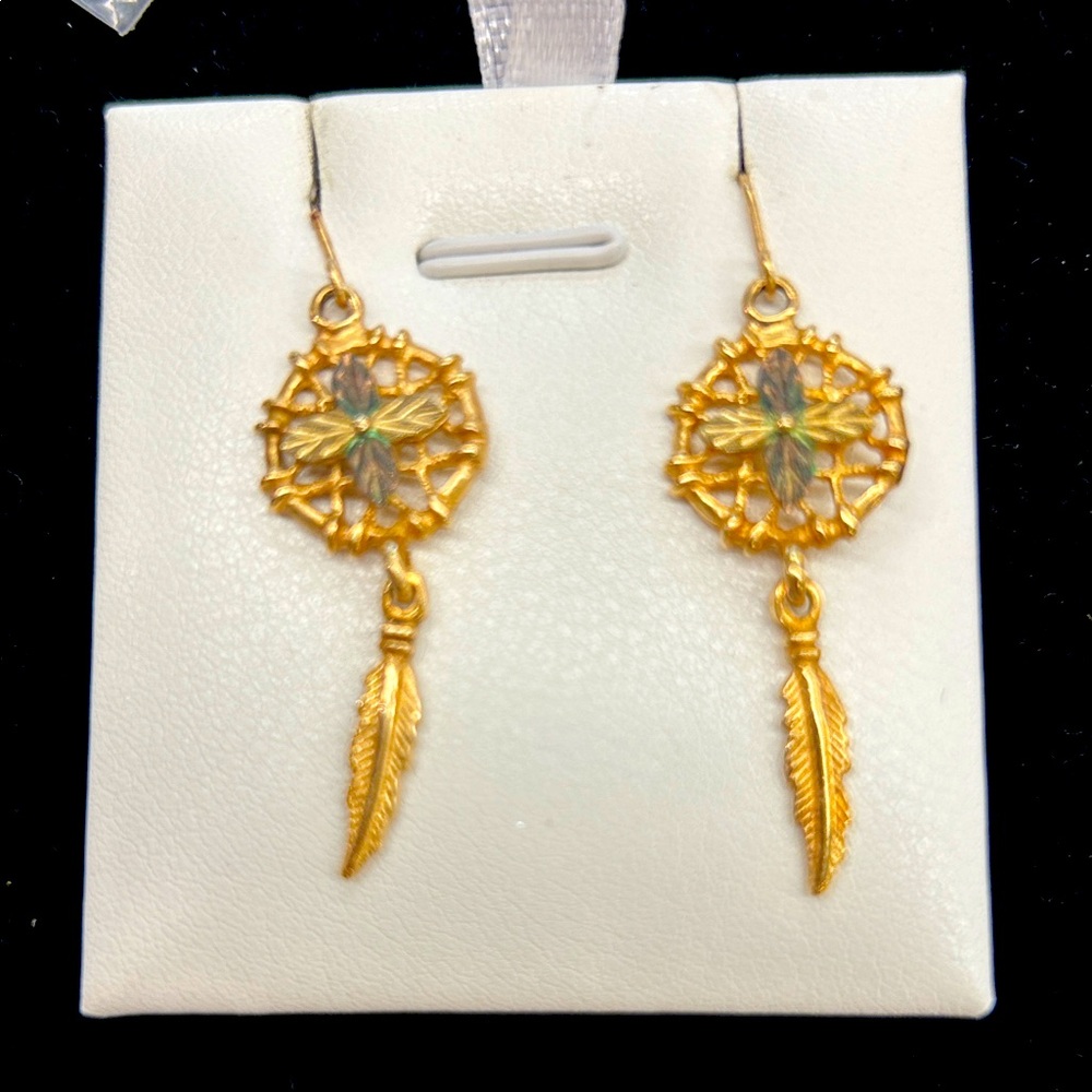 447263 10k Gold Dreamcatcher Earrings